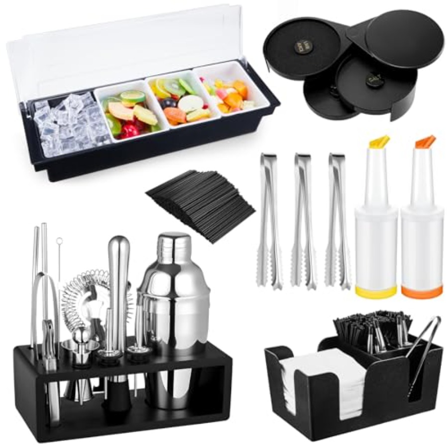 Garnish Tray Set - 23 Pcs Bartender Supplies Kit Garnish