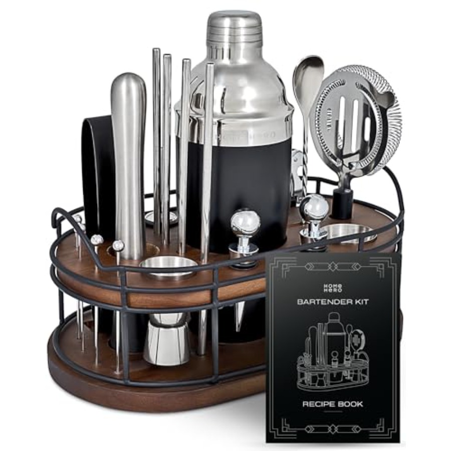 Cocktail Recipe Book - Bartender Kit - 22-Piece Cocktail Shaker