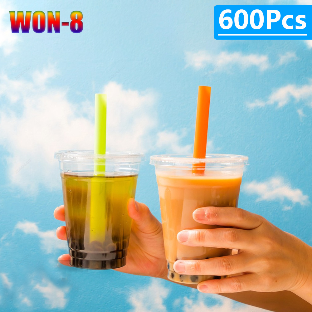 Home Bar Shelf - 50-400Pcs Large Colorful Drinking Straws Bubble