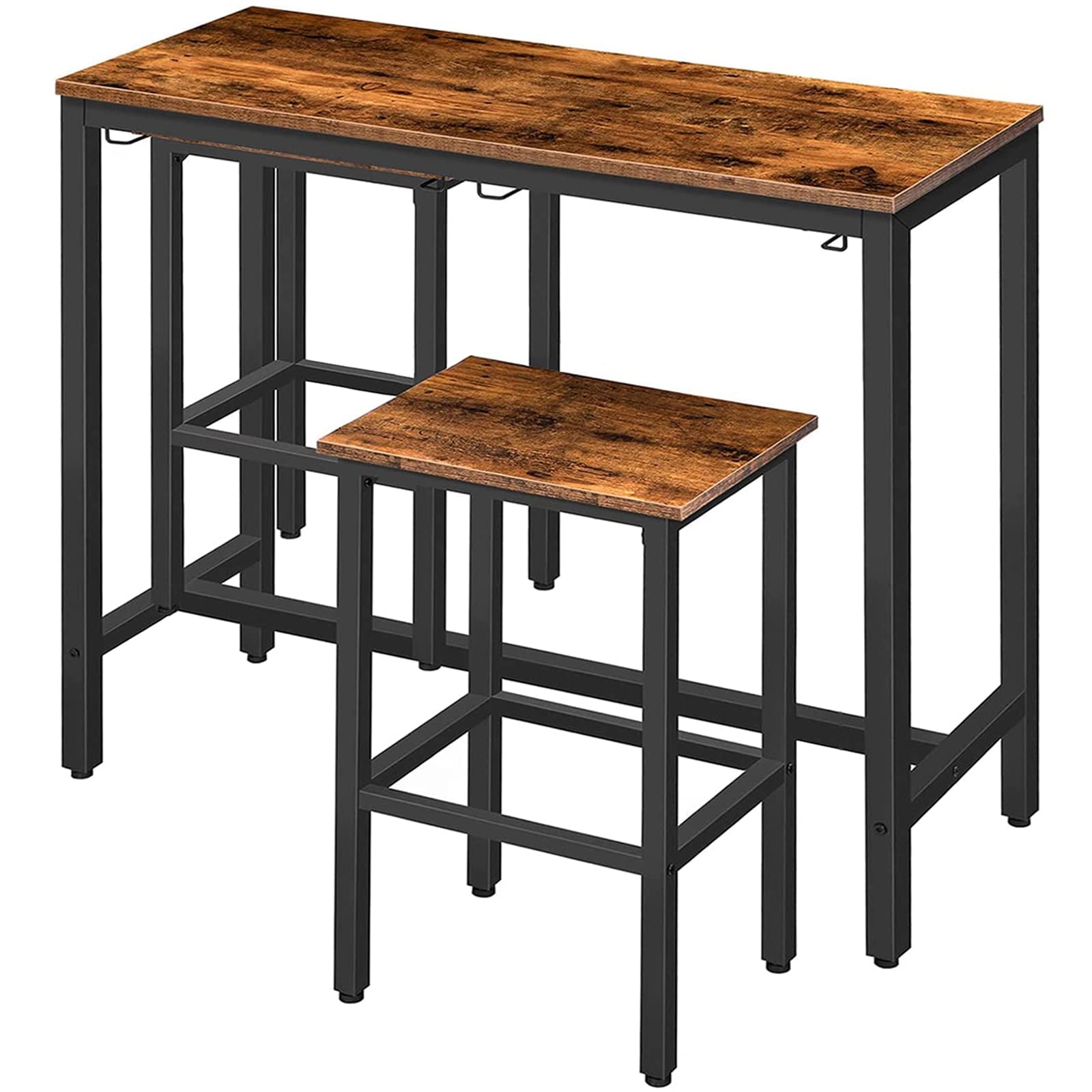 Home Bar Stools - Industrial Bar Height Table With Two