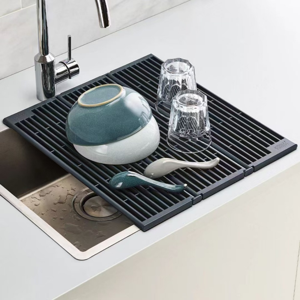 Home Bar Sink - 1pc Black Foldable Kitchen Sink Drainer