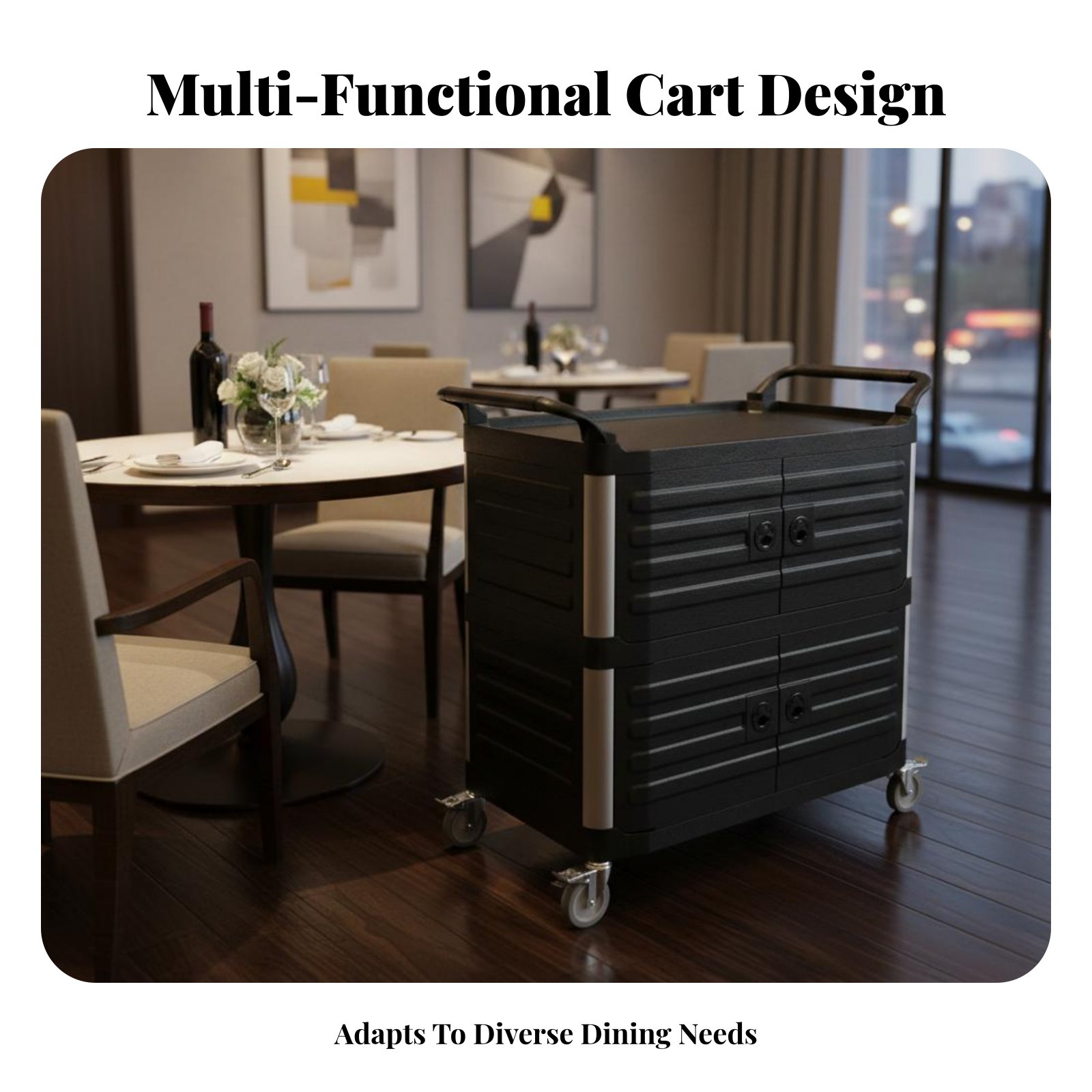 3-Tier utility Cart with caste - Home Bar Shelf ulasan dan harga