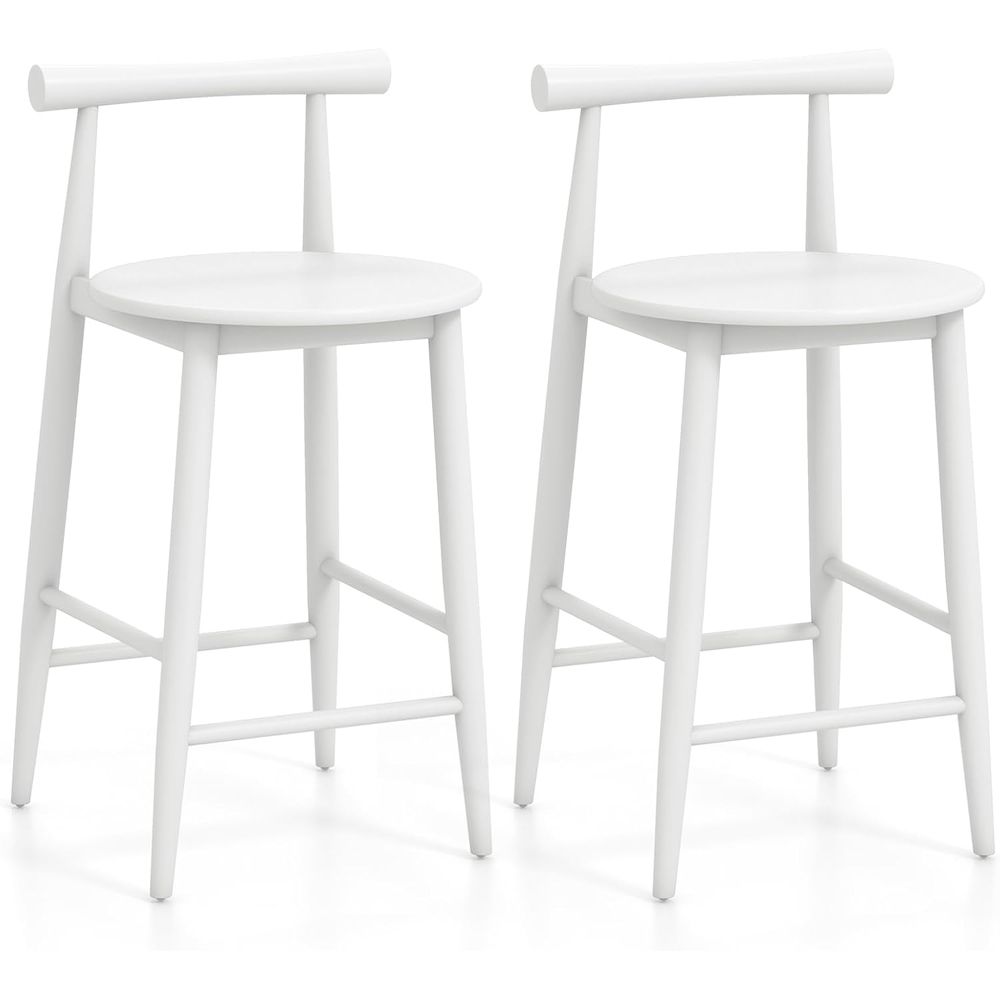 Set of 2 White Wooden Bar Chai - Home Bar And Counter ulasan dan harga