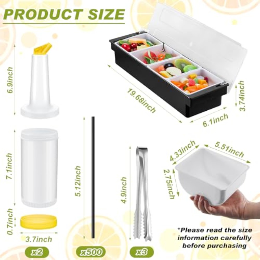 23 Pcs Bartender Supplies Kit  - Garnish Tray Set ulasan dan harga