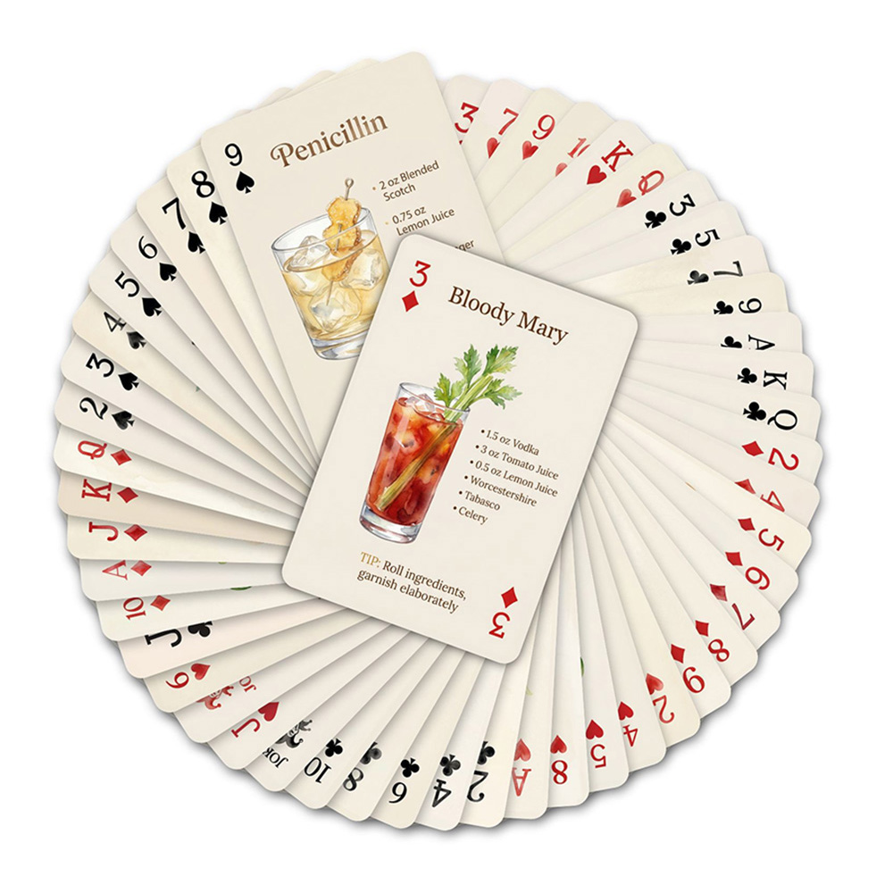 54pcs Cocktail Recipes Playing - Cocktail Recipe Book ulasan dan harga