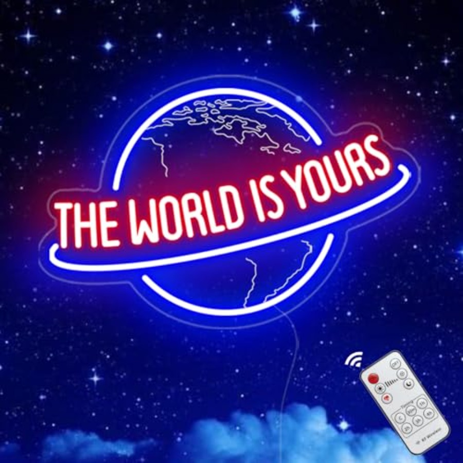 The World Is Yours Neon Sign,  - Home Bar Signs ulasan dan harga