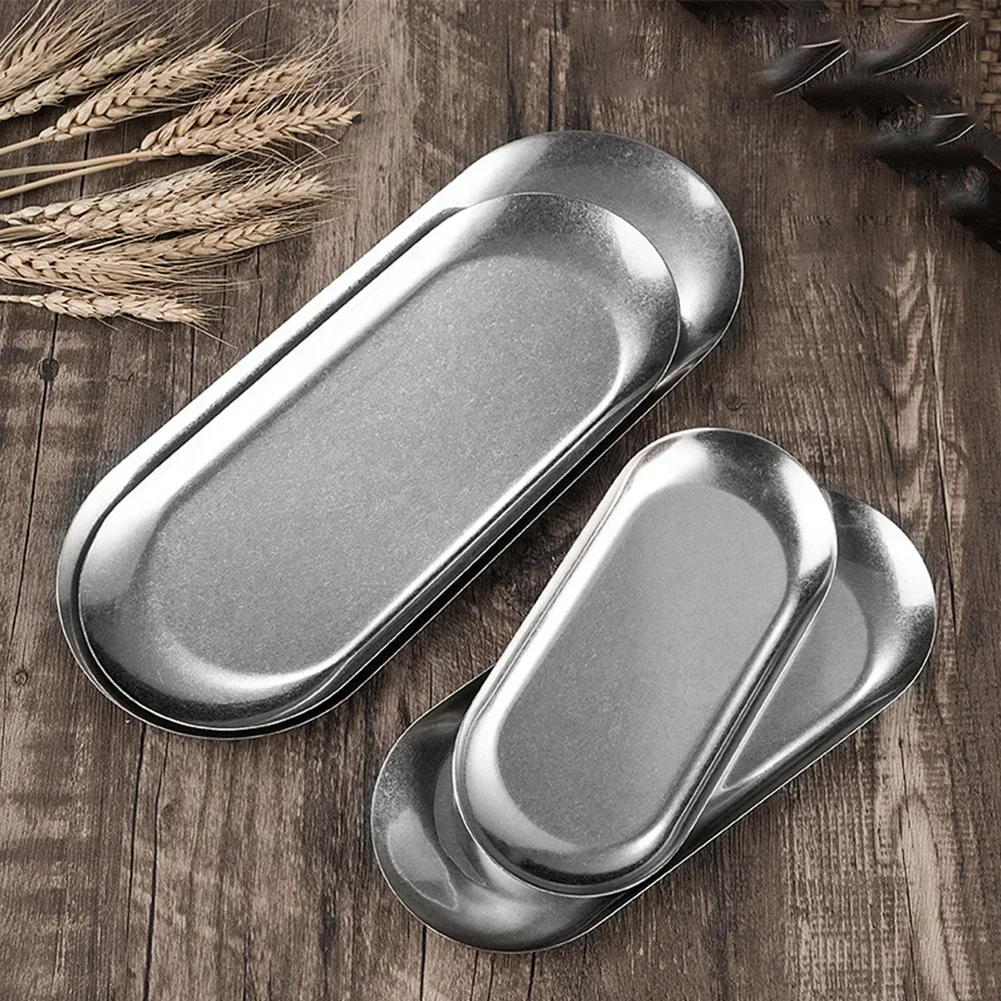 Stainless Steel Tray Oval Tray - Garnish Tray Set ulasan dan harga