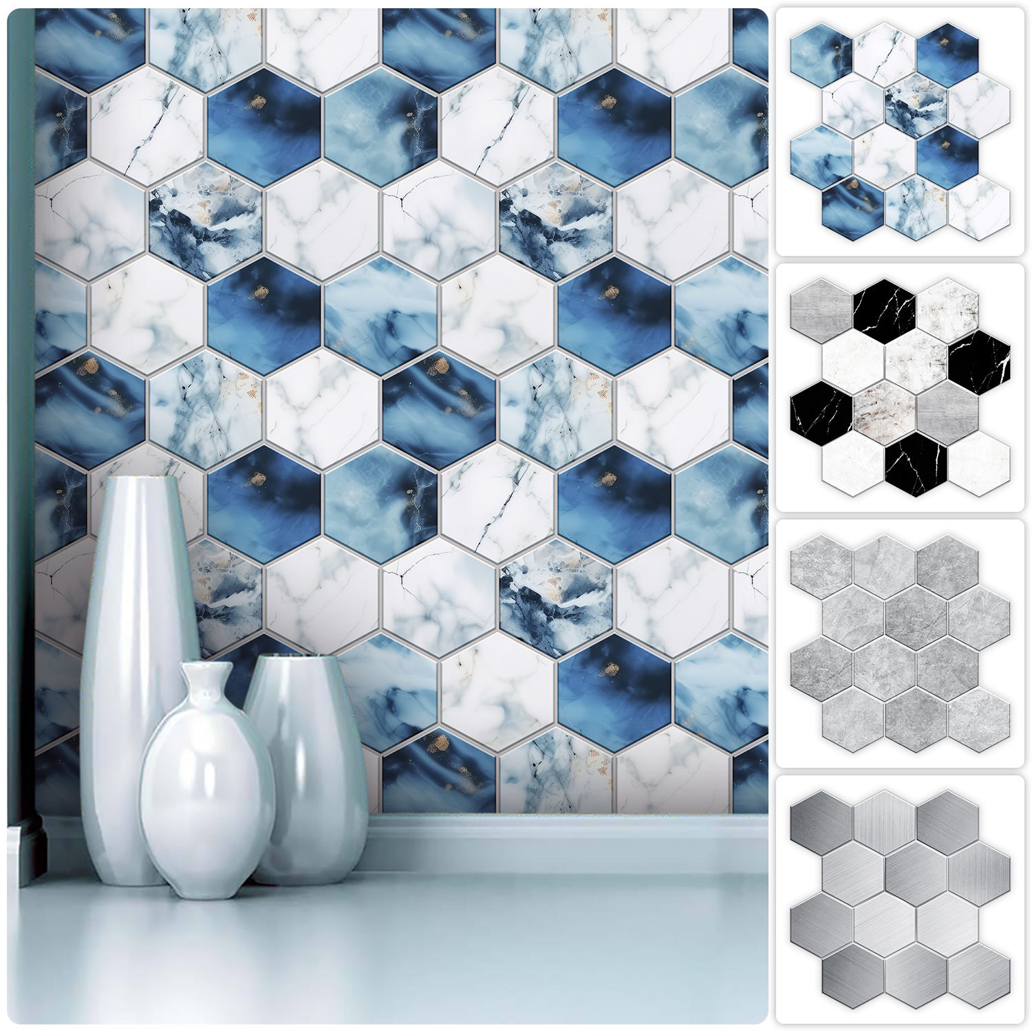 5 Styles Flat Hexagon Marble E - Home Bar Sink ulasan dan harga