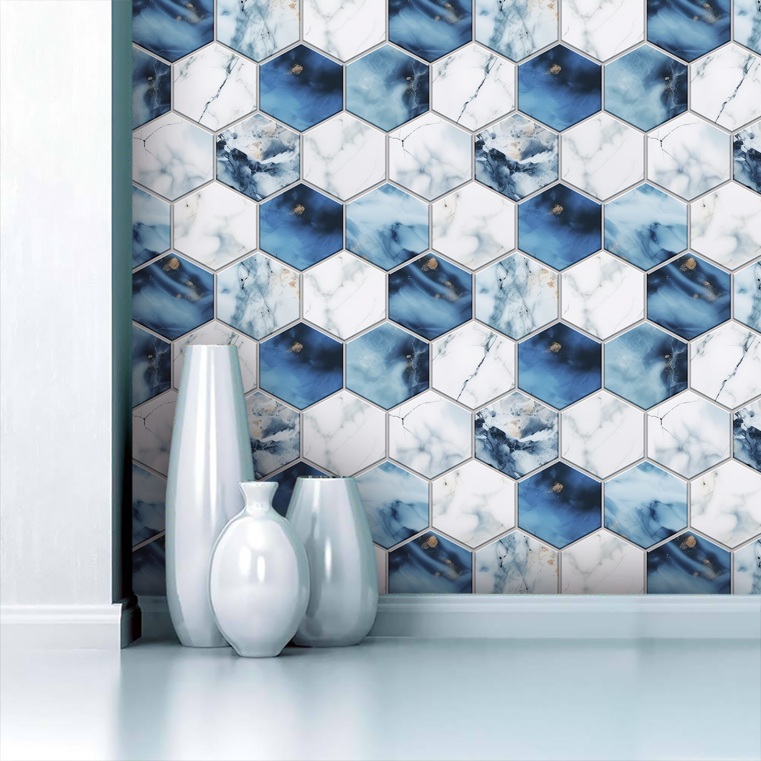 5 Styles Flat Hexagon Marble E - Home Bar Sink ulasan dan harga