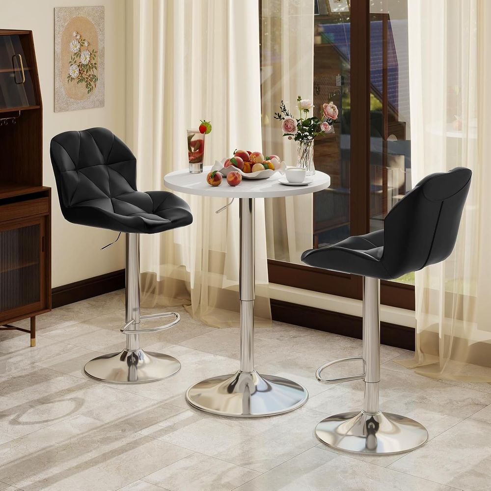 White Round Adjustable Height  - Home Bar Stools ulasan dan harga