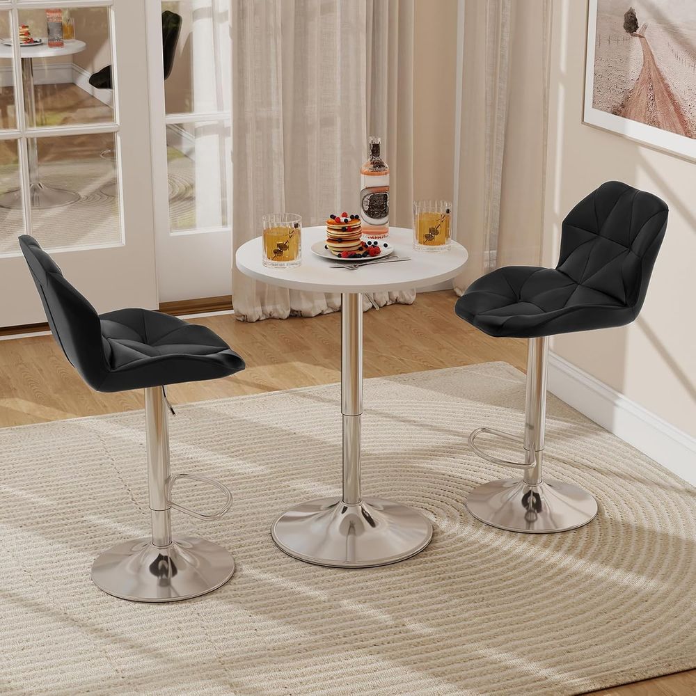 White Round Adjustable Height  - Home Bar Stools ulasan dan harga