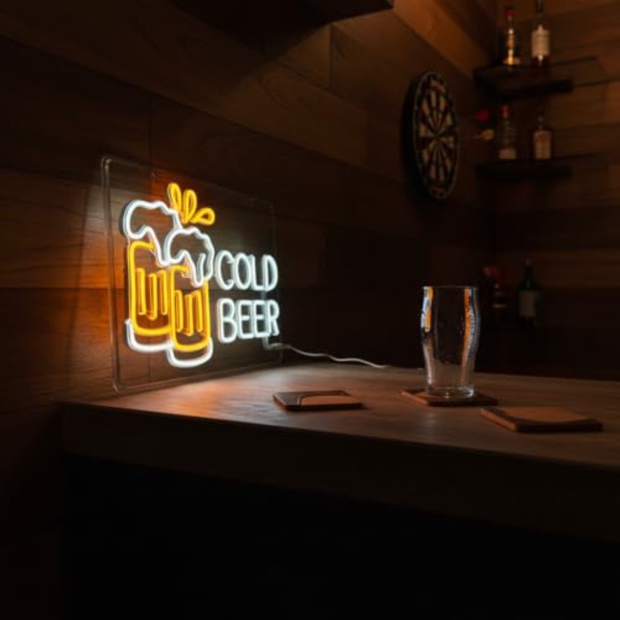 Cold Beer Neon Sign for Busine - Home Bar Signs ulasan dan harga