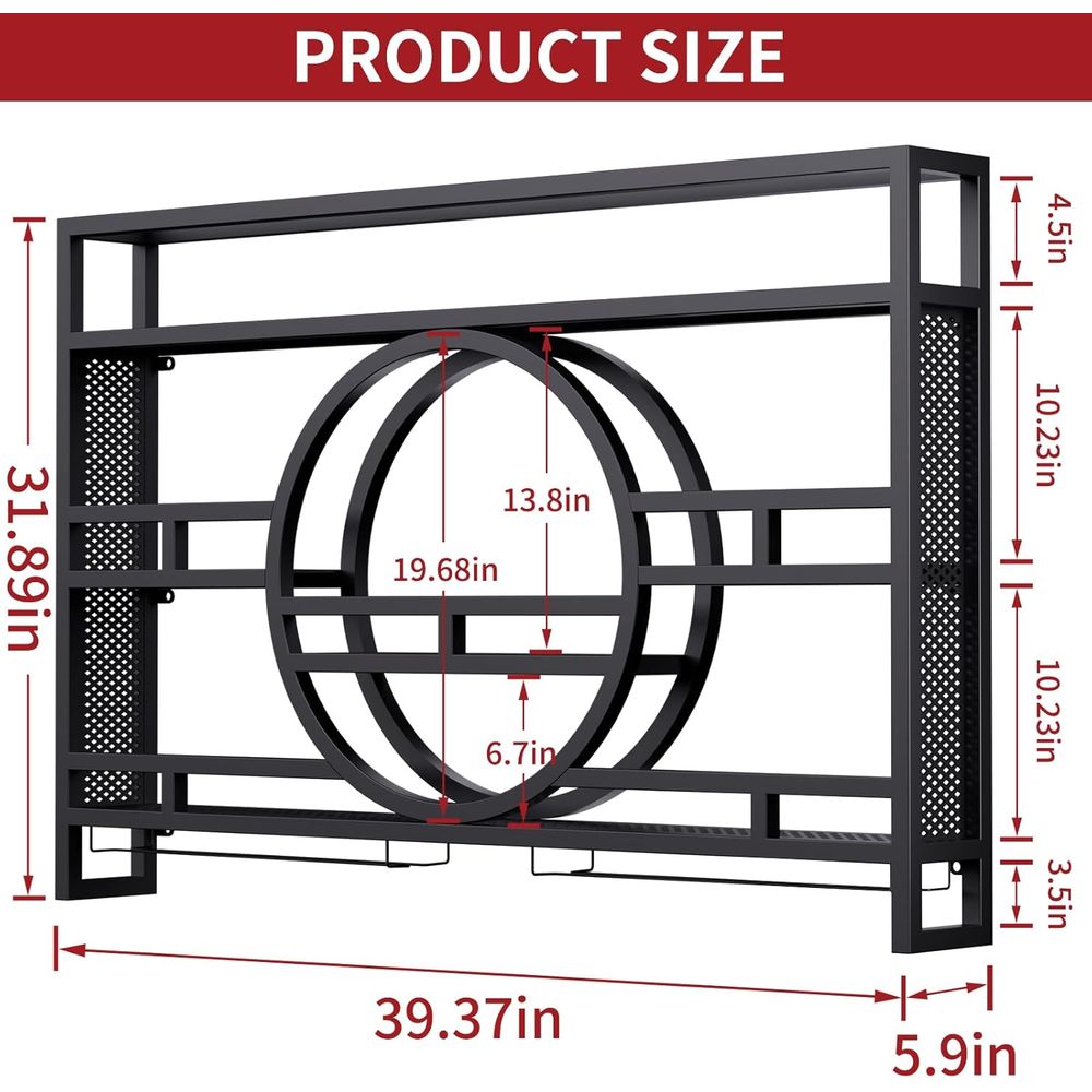 39 Wall-Mounted 3-Tier Wine Ra - Home Bar Shelves ulasan dan harga