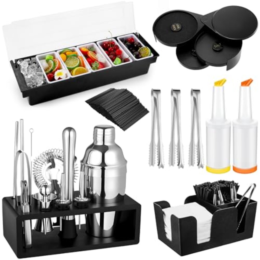 23 Pcs Bartender Supplies Kit  - Garnish Tray Set ulasan dan harga