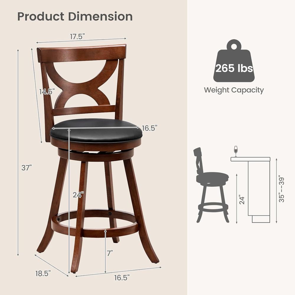 Bar Stools Set o 2, 24'' 360-D - Home Bar Stools ulasan dan harga