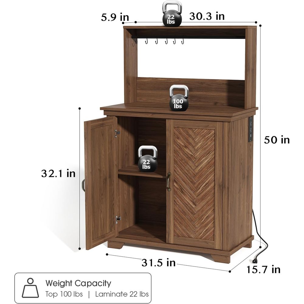 Coffee Bar Cabinet with Storag - Home Bar Shelves ulasan dan harga