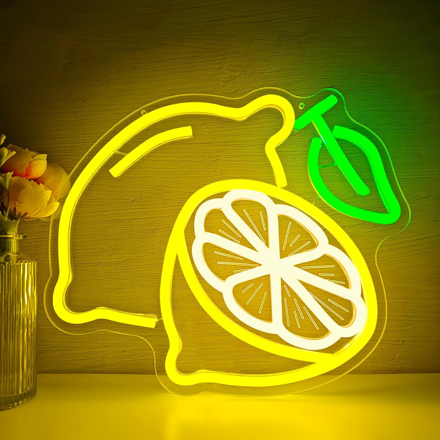 Lemon Neon Sign Dimmable LED L - Home Bar Signs ulasan dan harga