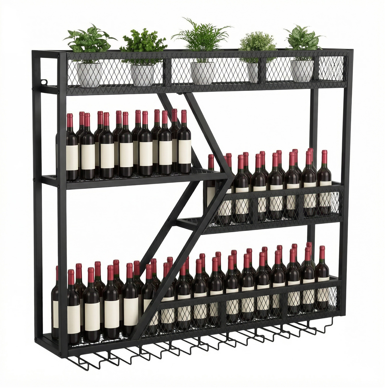 39in 3-Tiers Floating Bar Shel - Home Bar Shelf ulasan dan harga
