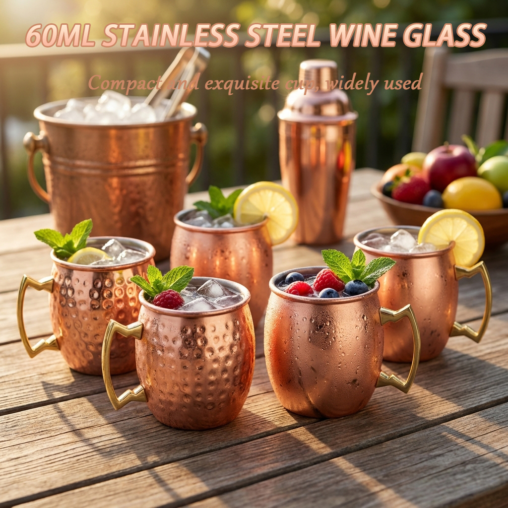 4Pcs 6Pcs 60ml Stainless Steel - Mule Copper Mug ulasan dan harga