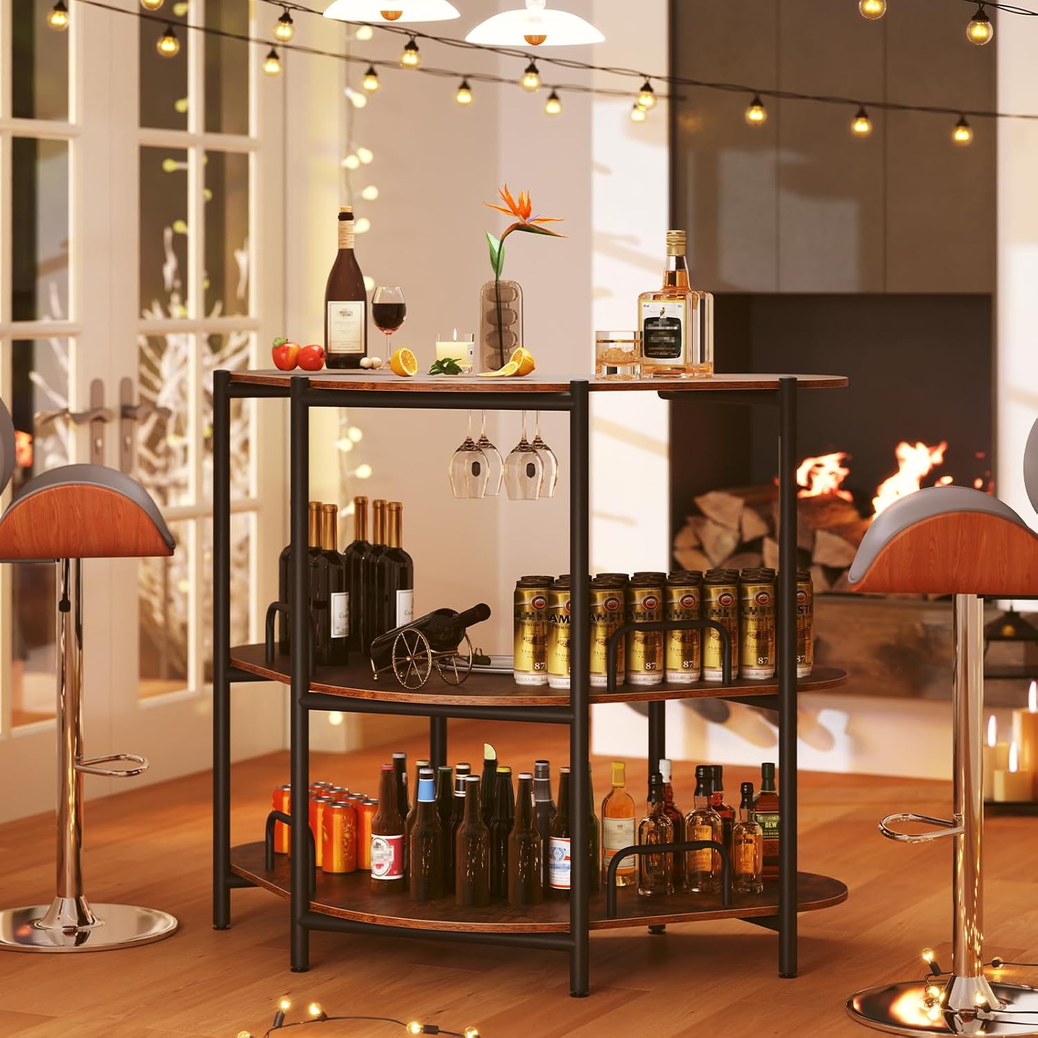 3-Tier Bar Table, Corner Bar C - Home Bar Shelves ulasan dan harga