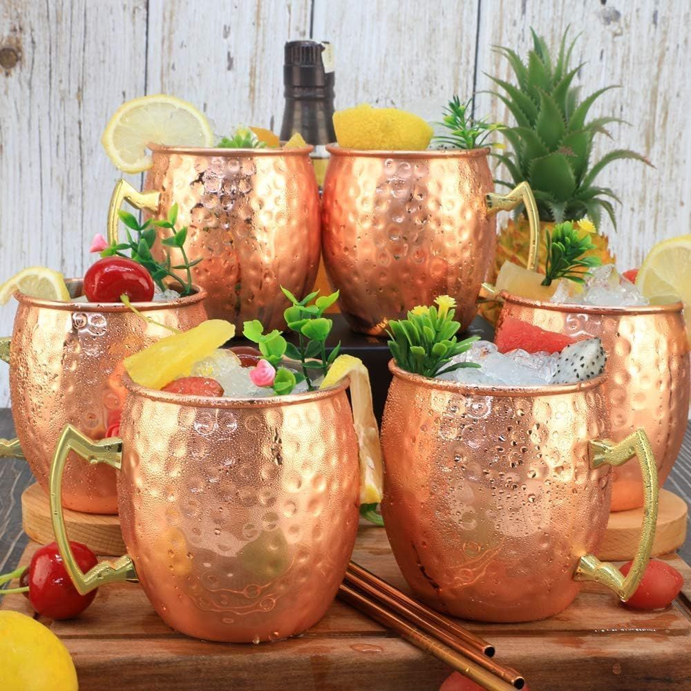 Moscow Mule Copper Mugs- Set o - Mule Copper Mug ulasan dan harga