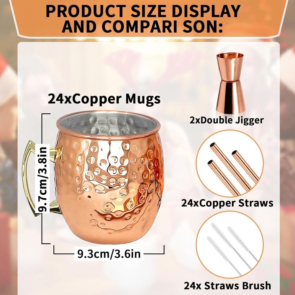 Moscow Mule Copper Mugs- Set o - Mule Copper Mug ulasan dan harga