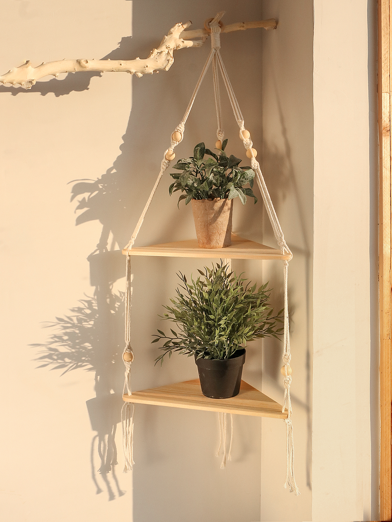 Wooden Corner Shelf Wall Decor - Home Bar Shelf ulasan dan harga