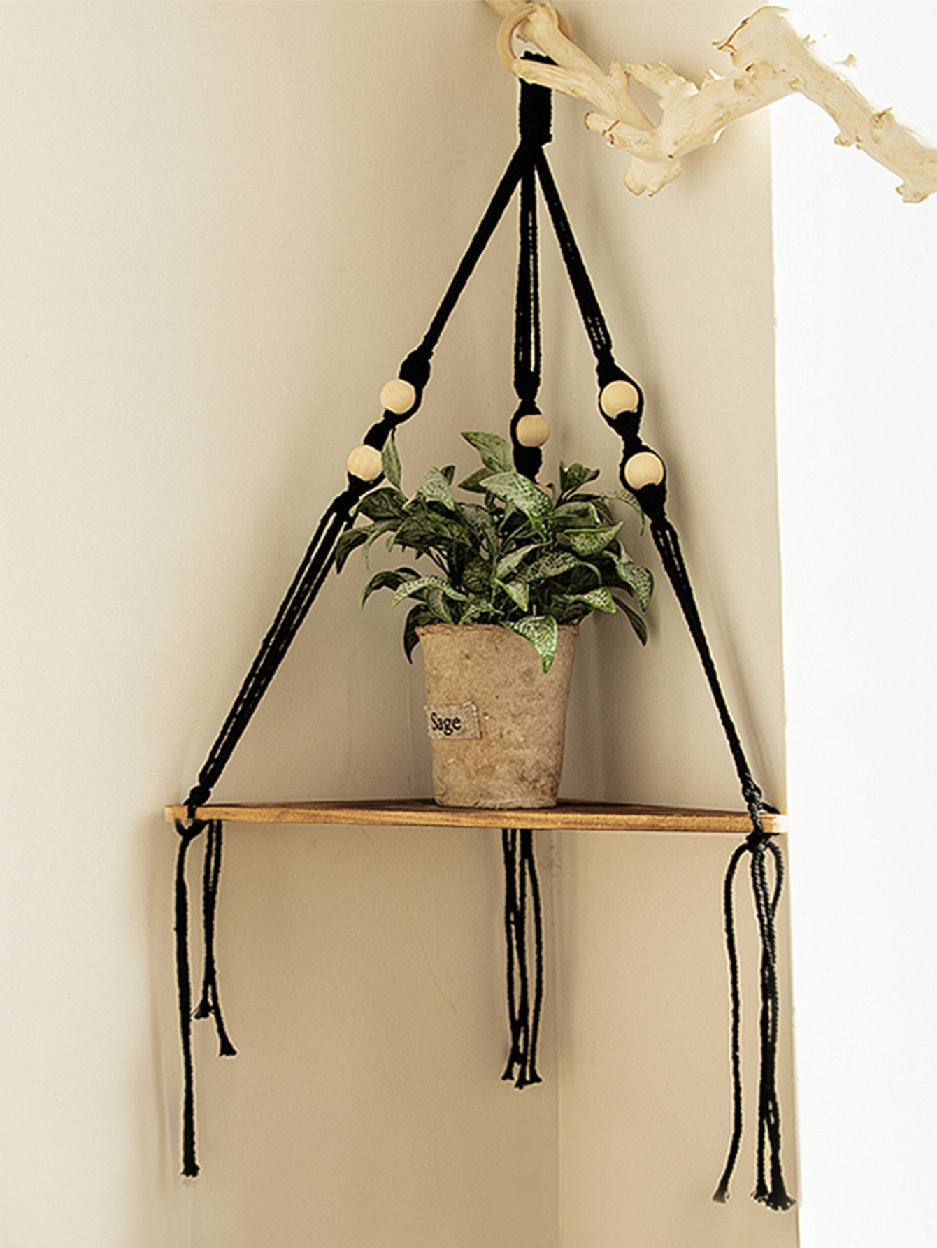 Wooden Corner Shelf Wall Decor - Home Bar Shelf ulasan dan harga