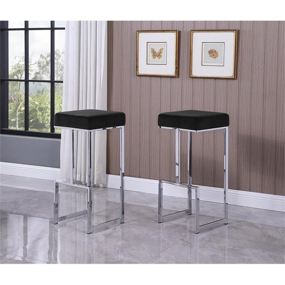 Modern Velvet-Upholstered Bar  - Home Bar Stools ulasan dan harga