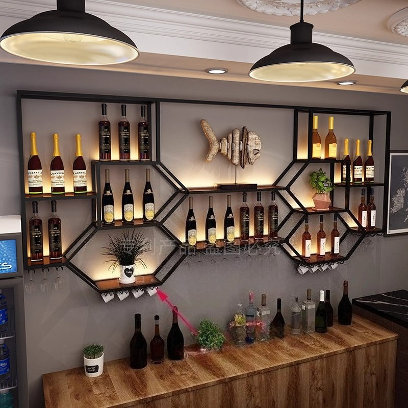 Metal Shelves Wine Cabinet Liv - Home Bar Shelf ulasan dan harga