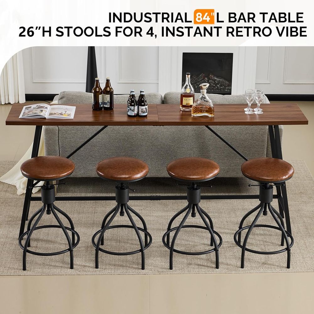 84-Inch Wooden and Metal Bar T - Home Bar Stools ulasan dan harga
