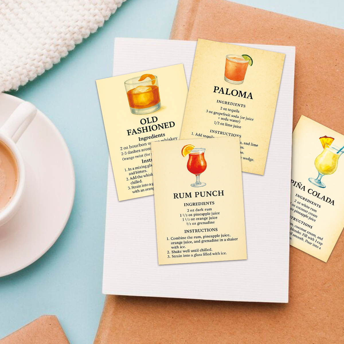 20pcs Cocktail Ingredients Rec - Cocktail Recipe Book ulasan dan harga